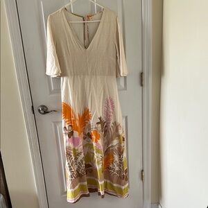Elegant Cream Floral Dress